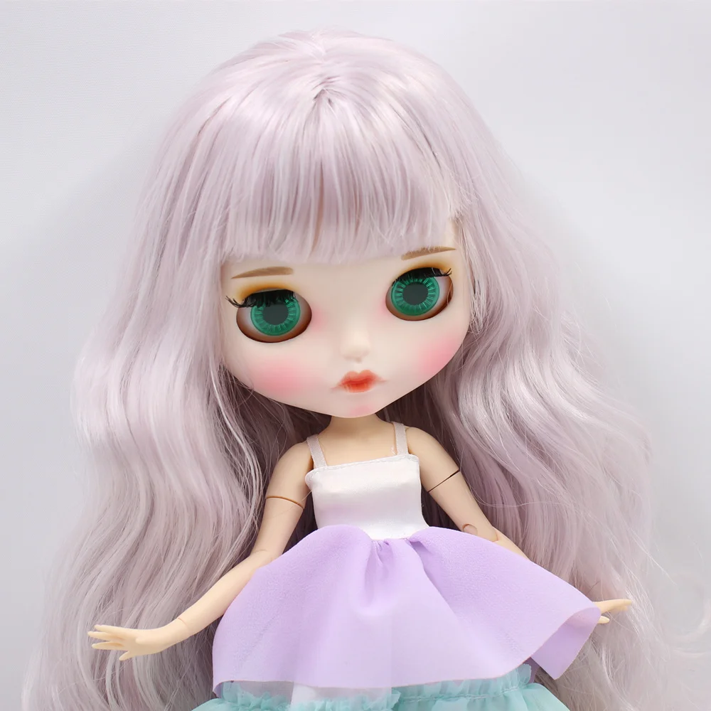 ICY Nude Blyth кукла No. BL1003/7263 фиолетовый микс серый волос резные губы матовый