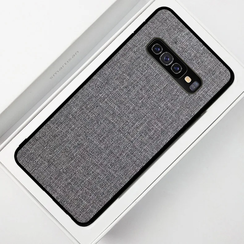 Чехол для Samsung Galaxy S10 Plus роскошный кожаный чехол с силиконовым краем тканевая