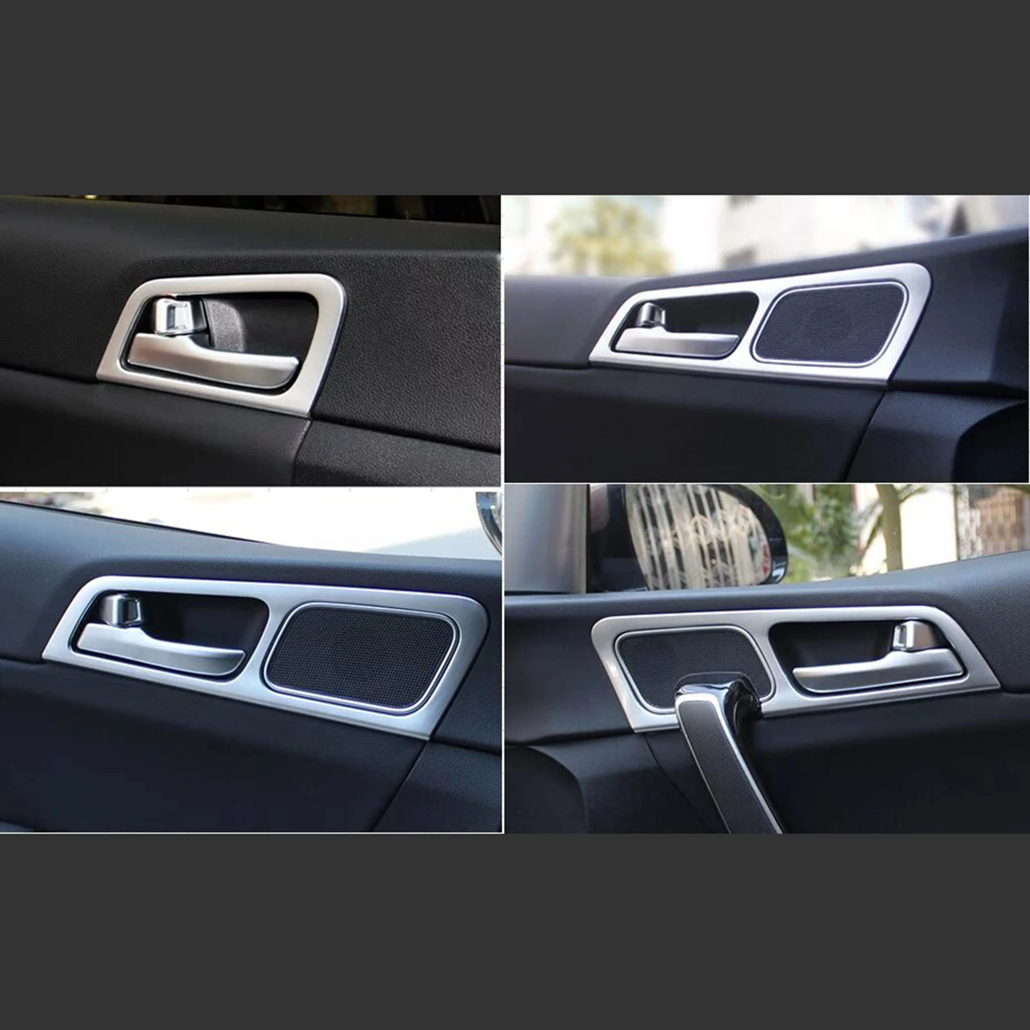 

For Kia Sportage Kx5 2015-2018 Car door armrest panel cover car window trim Chrome plated 4pcs style