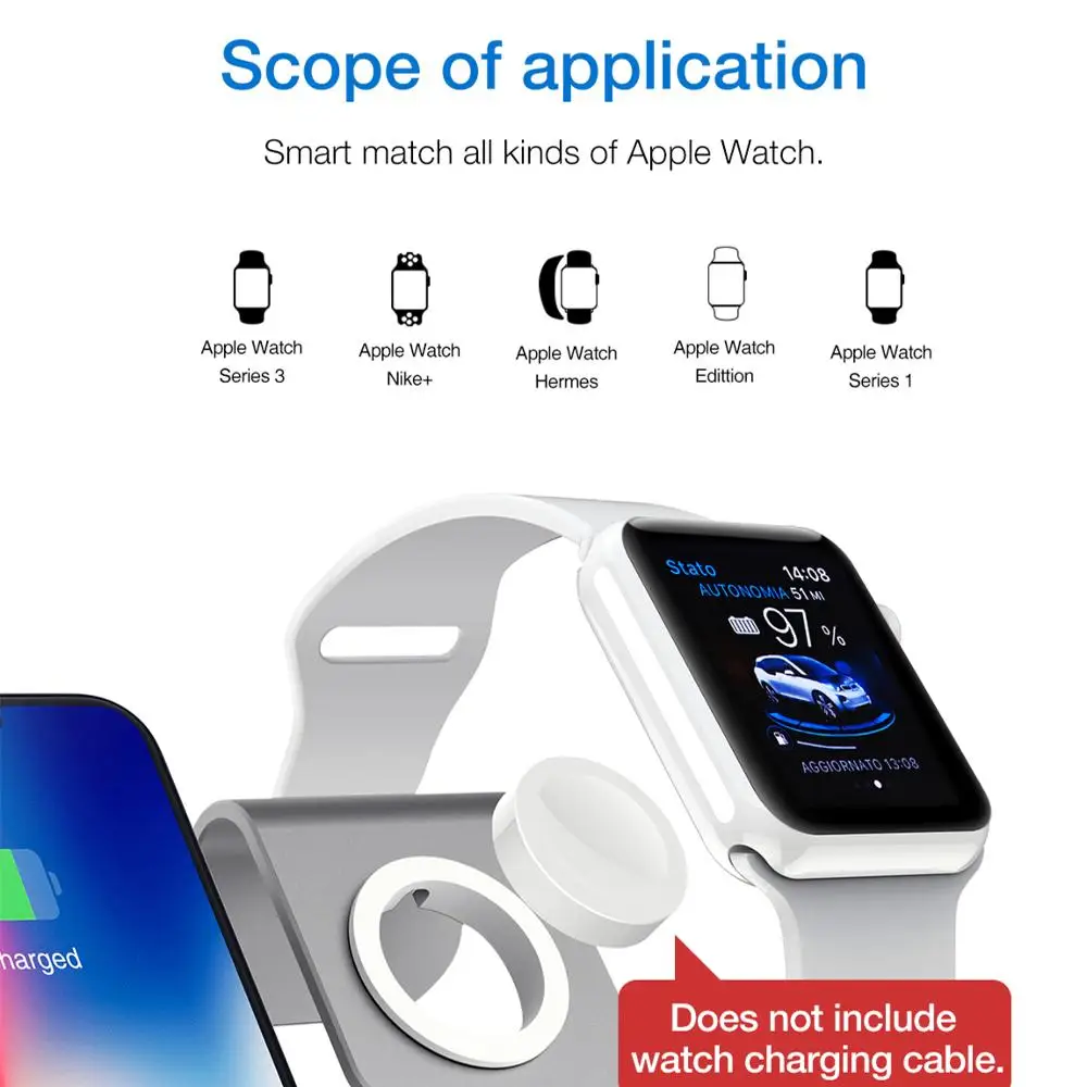 Bestand 2 в 1 для IPhone Беспроводная зарядная подставка и для IWatch зарядная подставка держатель для IWatch/iPhone X/8 Plus/8