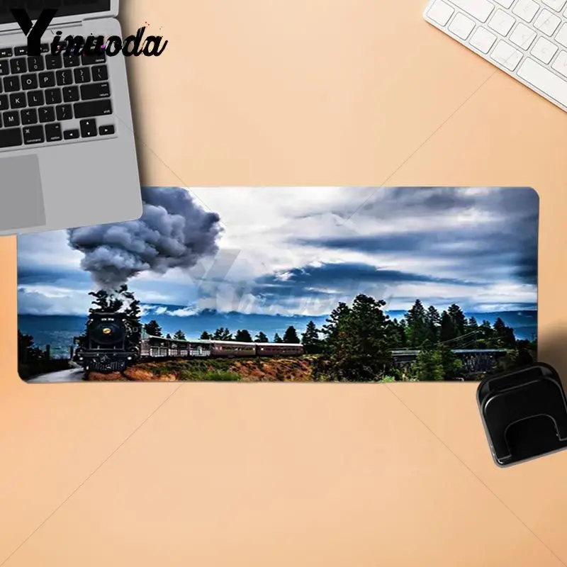 Lock Edge 30x90cm Yinuoda Поезд идет в гору большой коврик для мыши PC компьютерный коврик маленькие игровые коврики для мыши Натуральный каучук игровой коврик для мыши Настольный коврик - Цвет: Lock Edge 30x90cm