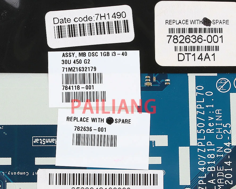 Pailiang материнская плата для ноутбука hp Probook 450 G2 I3 материнская плата 784118-001 784118-501 ZPL40/ZPL50/ZPL70 LA-B181P tesed DDR3