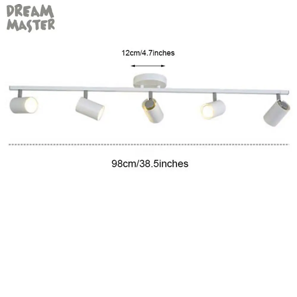 white 5-light Промышленный GU10 светодиодный Трековый светильник, регулируемый светодиодный Трековый светильник, современный черно-белый рельсовый Точечный светильник s, 1 2 3 4 5 6 Трековый светильник - Испускаемый цвет: white 5-light