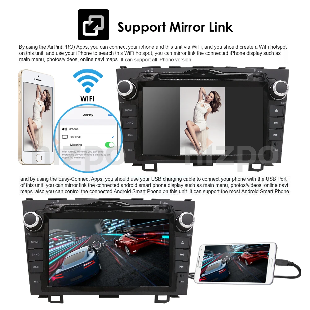 Четырехъядерный 2G + 16G 2 DIN Android 9 0 автомобильный dvd-плеер для HONDA CRV CR-V CR V GPS навигация
