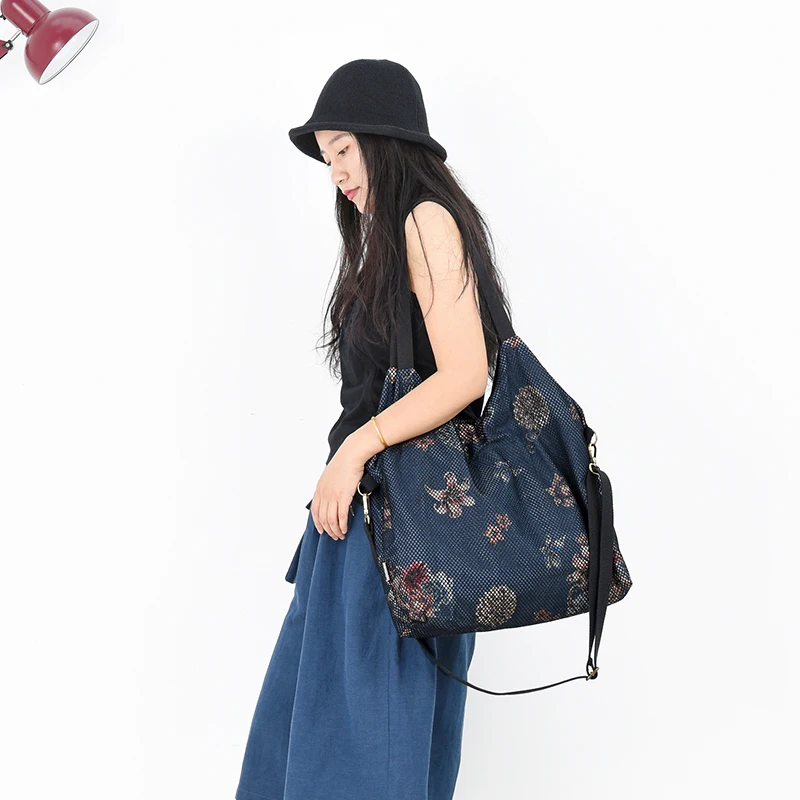 Женская сумка из джинсовой ткани с принтом винтажные холщовые сумки нейлоновой
