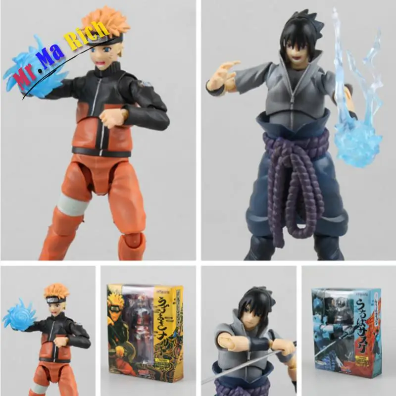 Рисунок аниме Наруто Uzumaki Naruto Uchiha Sasuke в коробке ПВХ фигурка Коллекционная Brinquedos