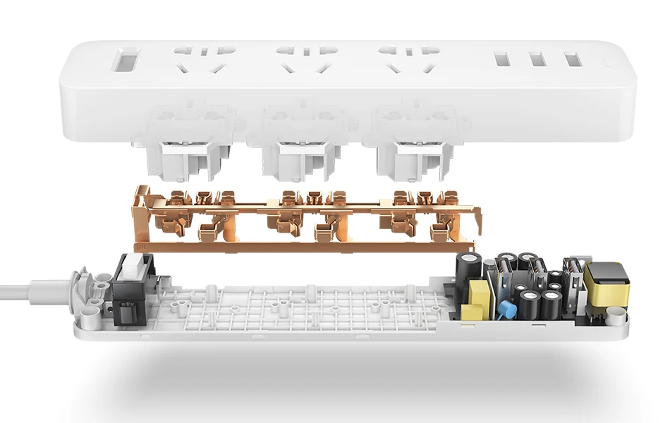 Xiao mi jia mi power Strip 2A Быстрая зарядка 3 USB удлинитель 3 стандартные розетки EU адаптер для домашнего использования