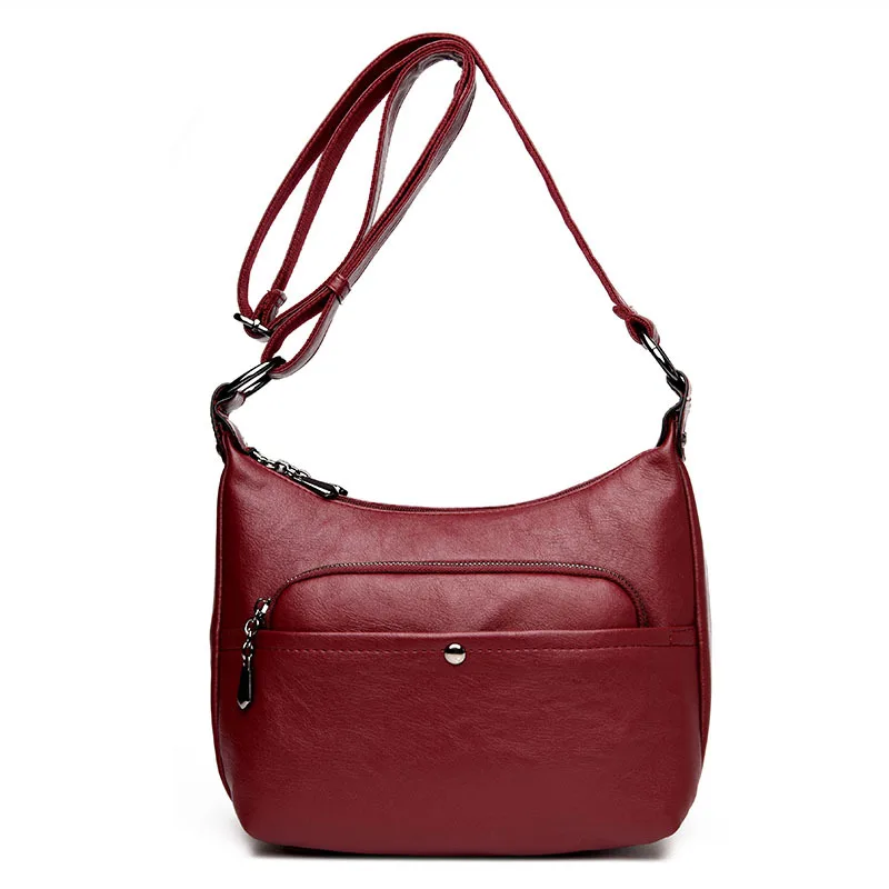 Красный Модные женские сумки hobo Сумки из мягкой кожи Для женщин сумки на ремне Bolsa Feminina через плечо портфель Курьерские сумки Высокое качество - Цвет: Красный