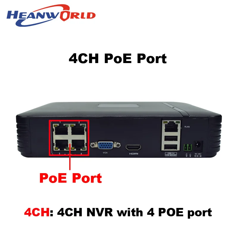Heanworld 4CH POE NVR HD 1080P сетевой видеорегистратор 2.0MP CCTV система видеонаблюдения видео
