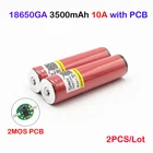 Ncr18650ga 3500 мАч 2 шт. для sanyo ncr18650ga защищенные 3,6 В 10A аккумуляторы с плоским верхом NCR18650GA 3500 мАч с печатной платой ma14