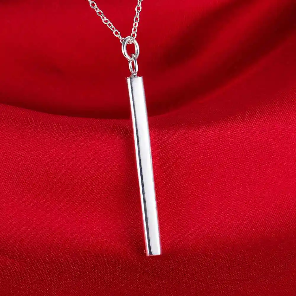 Серебряный стержень стерлингового серебра-ювелирные изделия ожерелье новая распродажа Серебряное ожерелье s & Подвески/MNFUHLET KMAPVOOP