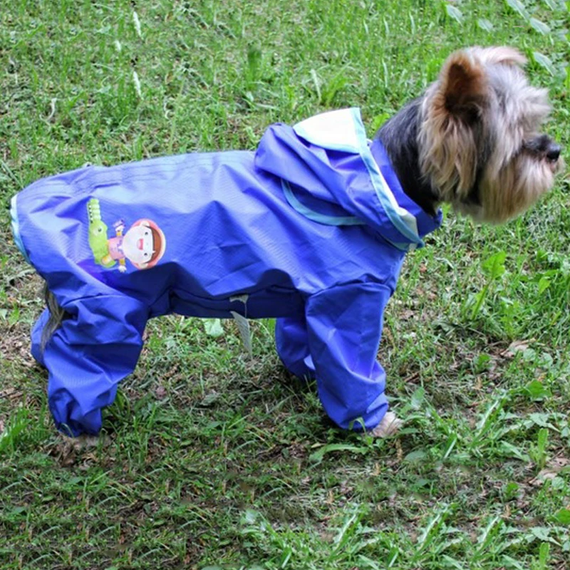 Jumpsuit Overalls Cloak For Small Medium Dogs Waterproof Clothes Puppy Removable Hooded Rain Coat Poodle Pug