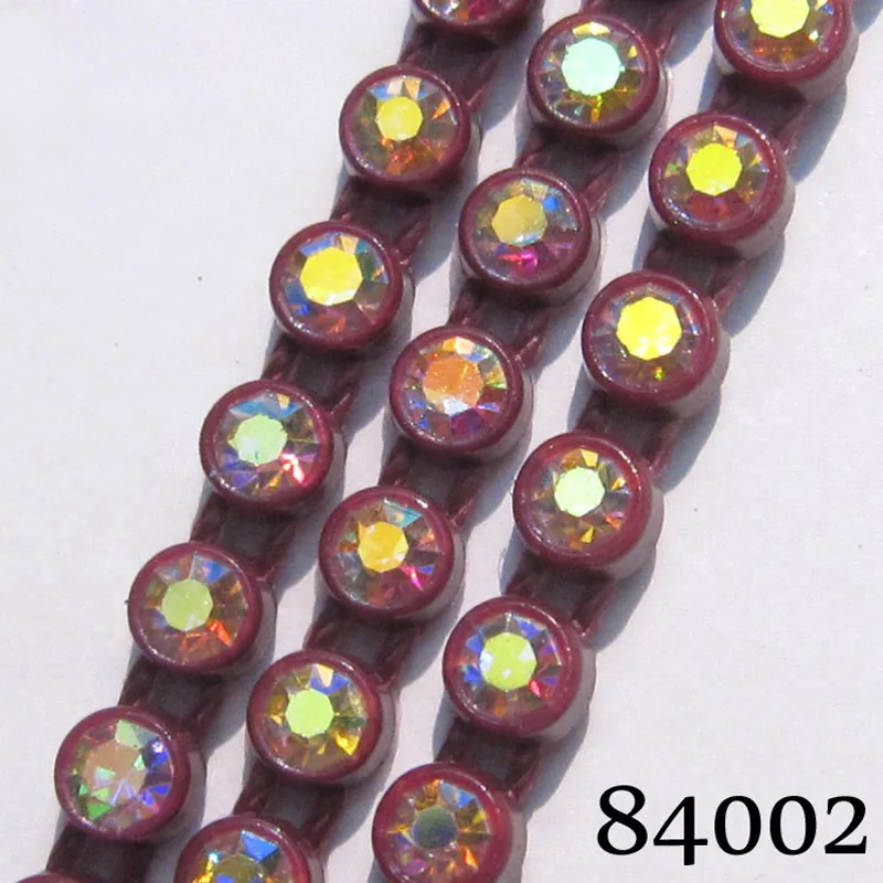 Индеец бисером отделка стразами AB Кристалл Rhinestone полосы 10 метров/карта SS8 - Цвет: 84002