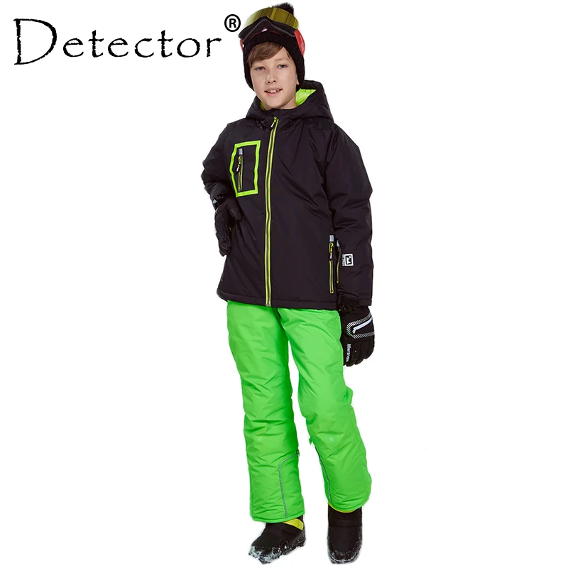 Комплект для катания на лыжах и сноуборде для мальчиков Detector, зимняя водонепроницаемая ветрозащитная детская Лыжная куртка, Детские уличны...