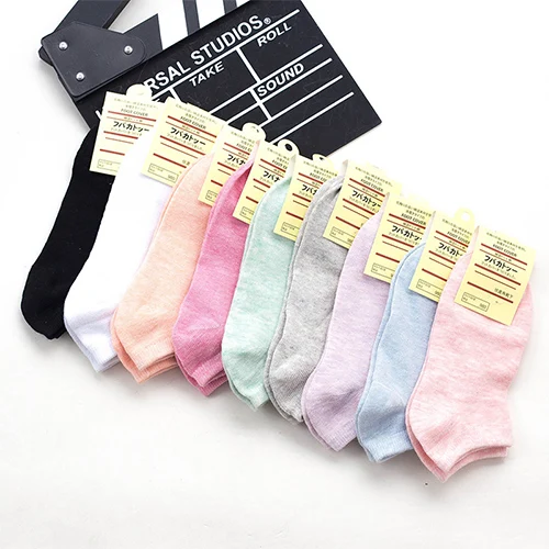 5 colors random Z 5 пар/лот = 10 шт., Носки ярких цветов, женские повседневные милые летние короткие невидимые хлопковые носки высокого качества - Цвет: 5 colors random Z