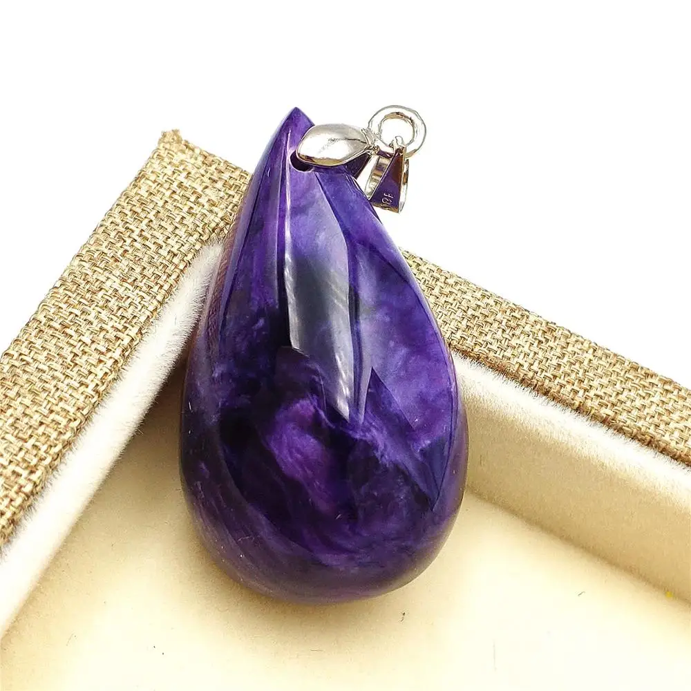 Новинка натуральный фиолетовый драгоценный камень Charoite женский и мужской кулон