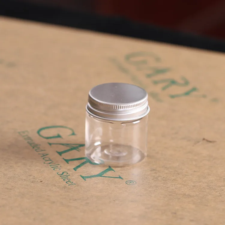 Прозрачный контейнер для крема с алюминиевой крышкой пластиковая банка