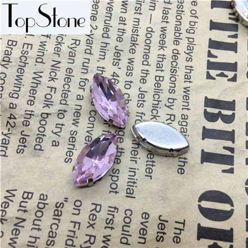 Violet TopStone пришить Стекло кристаллы Наветт Необычные Камень с металлическим коготь Установка 5x10mm~ 13x48 мм лошадиный глаз швейная бусины - Цвет: Violet