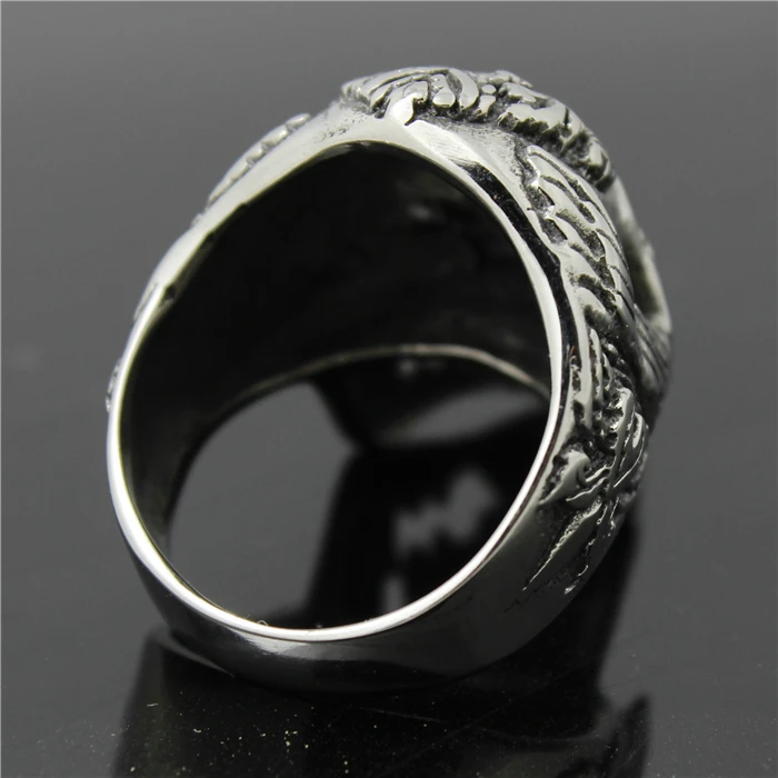 Модное кольцо вампира из нержавеющей стали 316L с черепом для мужчин и мальчиков