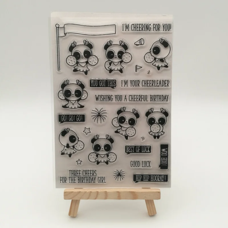 Прозрачный трафарет Lovely cheer panda для скрапбукинга сделай сам декоративные листы