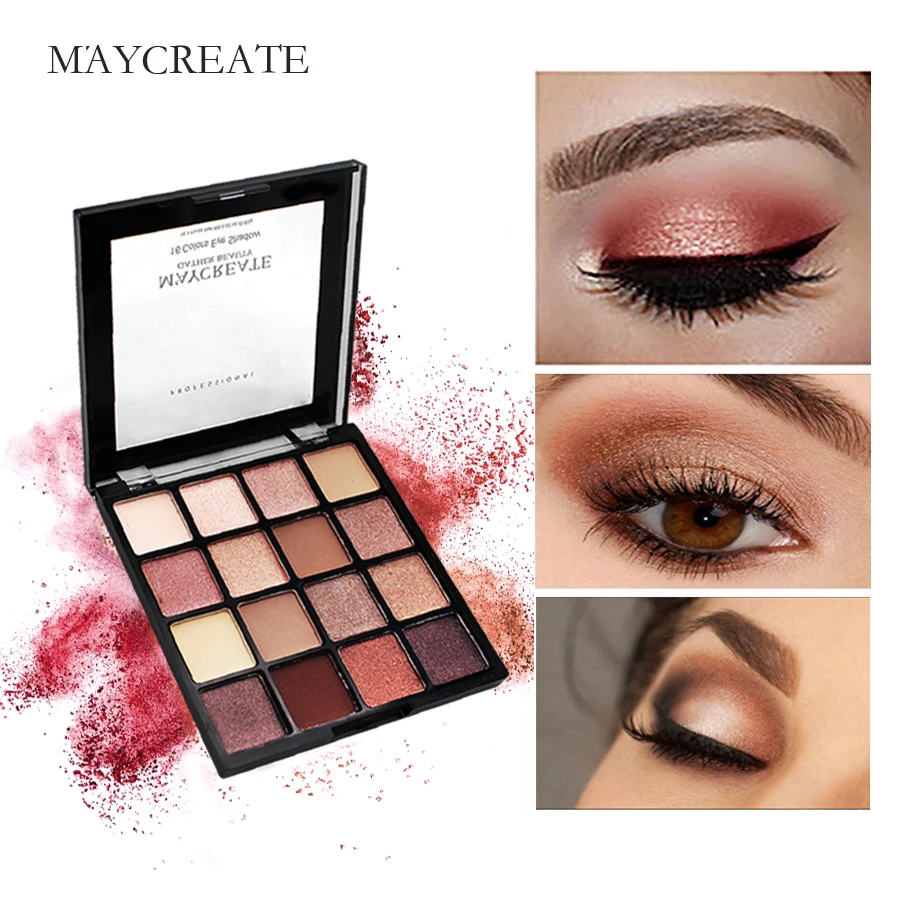 Палитра теней для век MayCreate 16 цветов матовая металлическая палитра макияжа тени