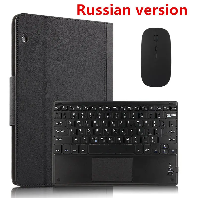black mouse Russian Чехол для huawei MediaPad T5 10 защитный чехол Bluetooth клавиатура протектор PU кожа AGS2-L09 L03 W09 W19 10," планшетный ПК чехол - Цвет: black mouse Russian