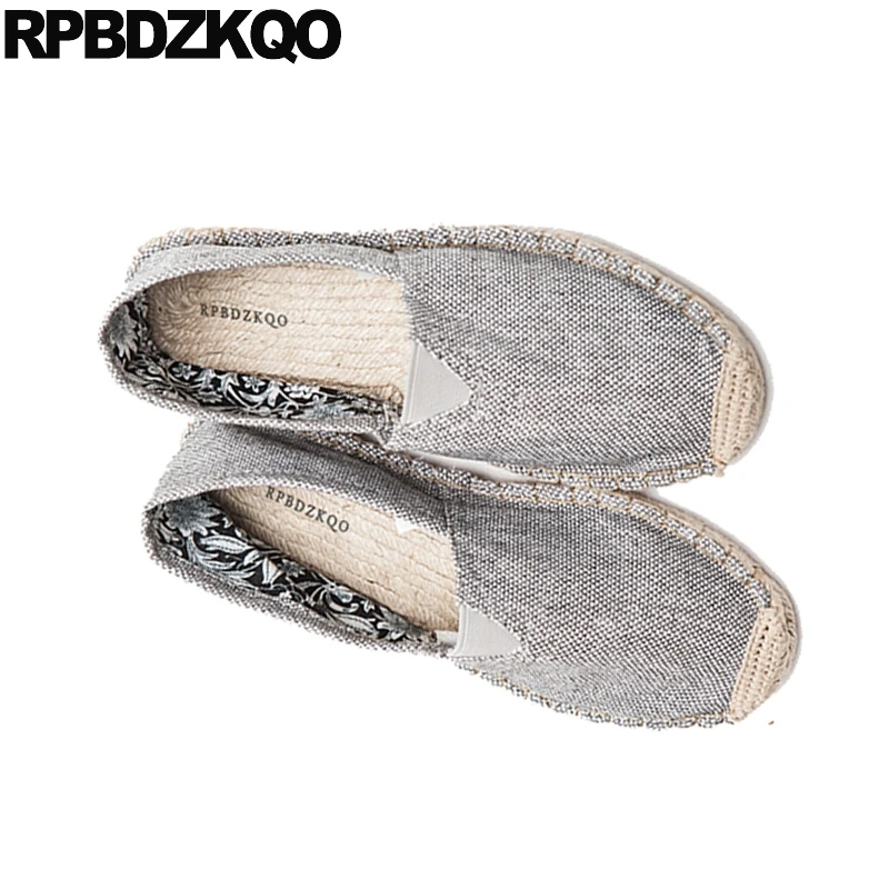 Designer Flats Comfort Canvas Men Shoes Casual Fashion Large Size Espadrilles Breathable Rubber Boys Slip On Lightweight Hemp | Обувь