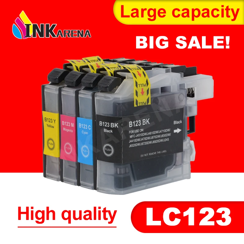 

LC121 LC123 XL чернильный картридж для принтера Brother LC 121 MFC J4410DW J4510DW J4610DW J4710DW J470DW J6920DW J870DW картриджи для принтеров