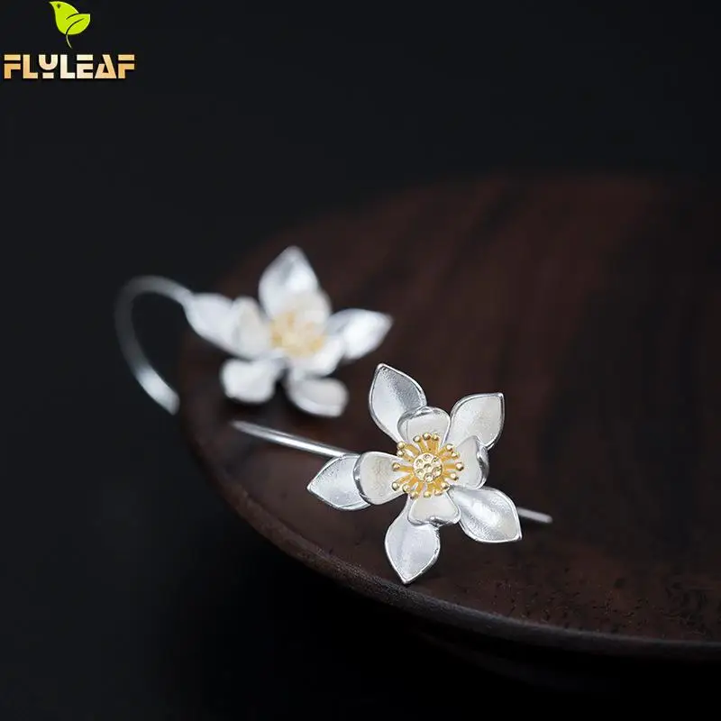 Висячие серьги Flyleaf из 100% стерлингового серебра 925 пробы золотистого цвета с