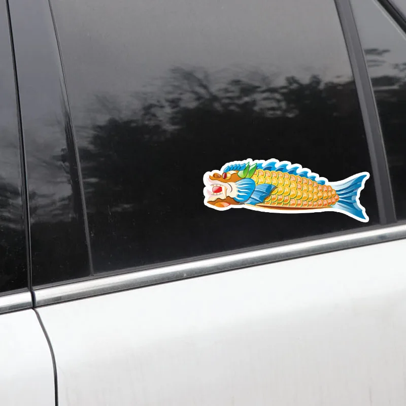 

YJZT 16.8CM*6CM Fashion Coloured Goldfish Pattern PVC High-quality Car Sticker Decal 5-0186