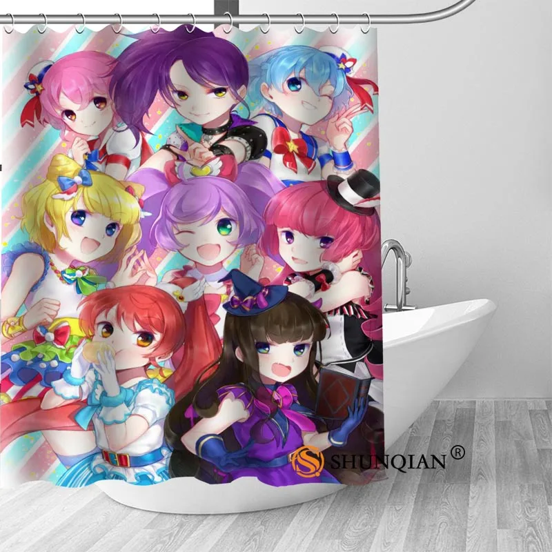 

Занавеска для душа из полиэстера с принтом Pripara Shion And Sophie, 12 крючков, водонепроницаемая 3d-занавеска для ванной комнаты