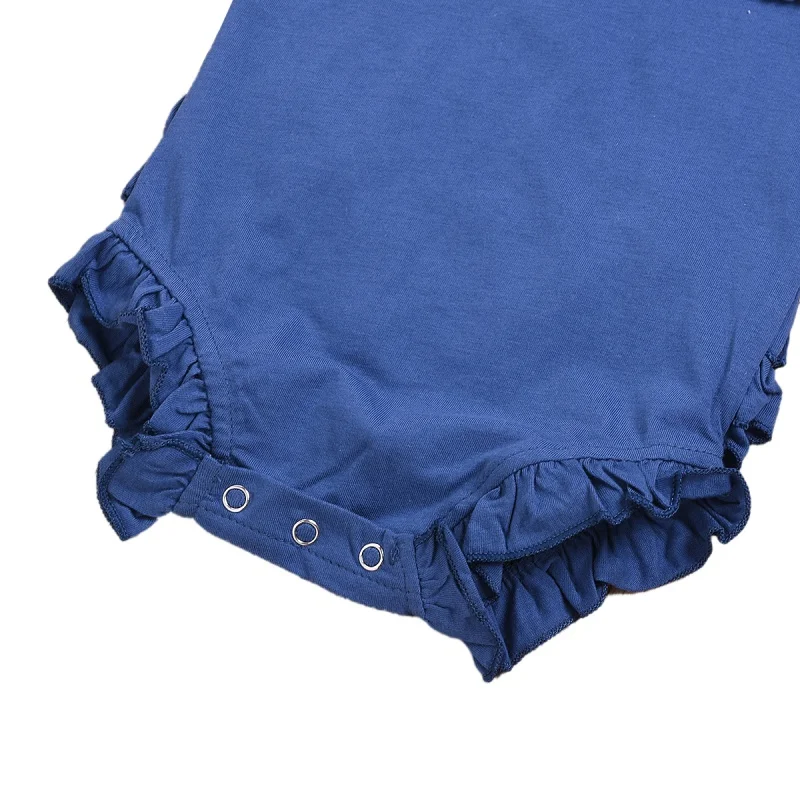 

Newborn Baby Girls Clothes Solid Print Strap Rompers Bowknot Headband 2pc Cotton Infant Casual Summer Set