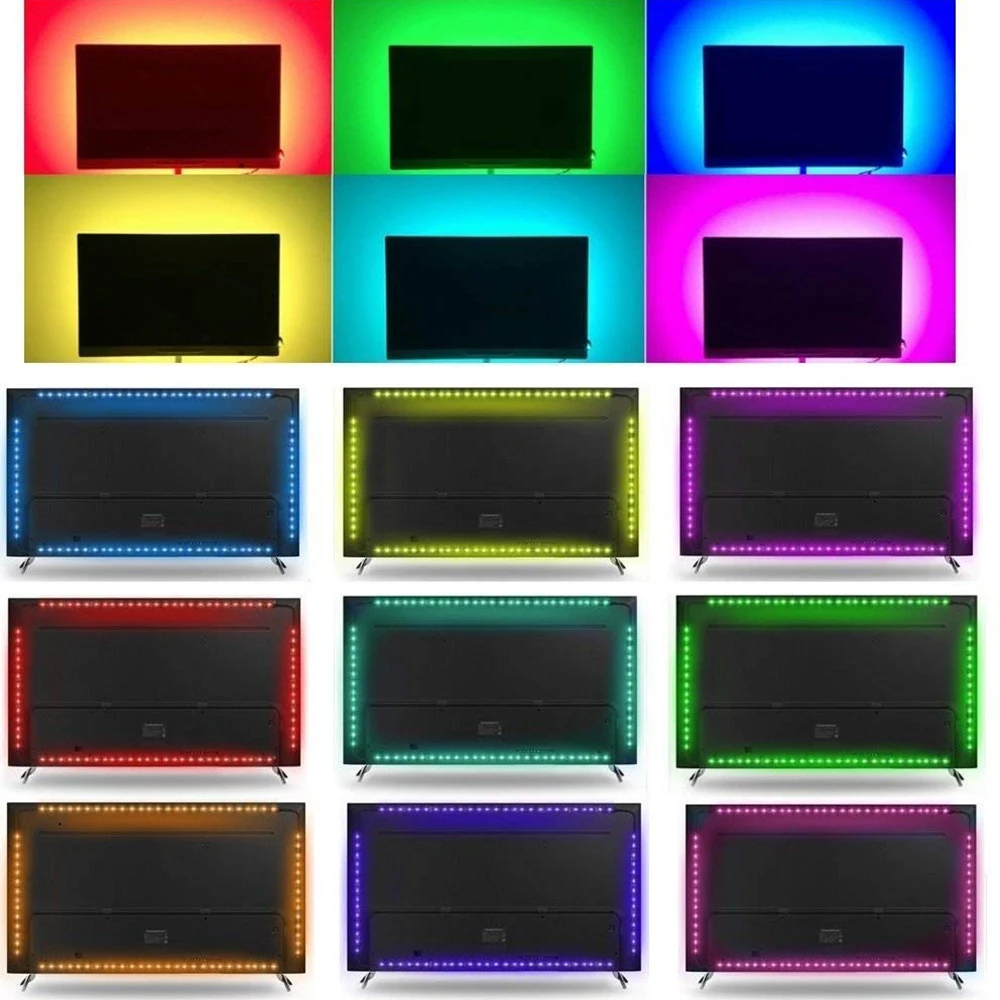 LTG-GEE DC 5V USB Светодиодная лента 5050 водонепроницаемая RGB лампа Гибкая 50 см 1 м 2