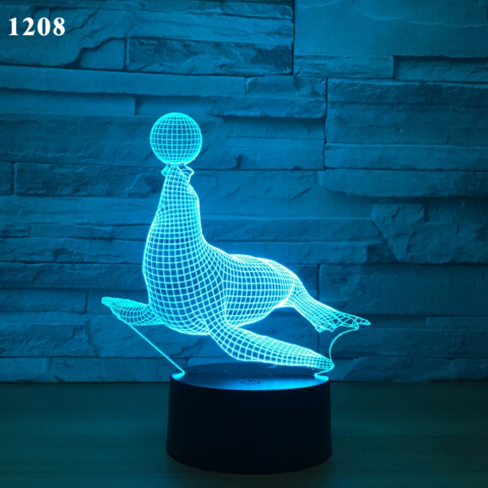 3D красочный Дельфин свет LED Touch 3 D ночные светильники градиентные визуальные