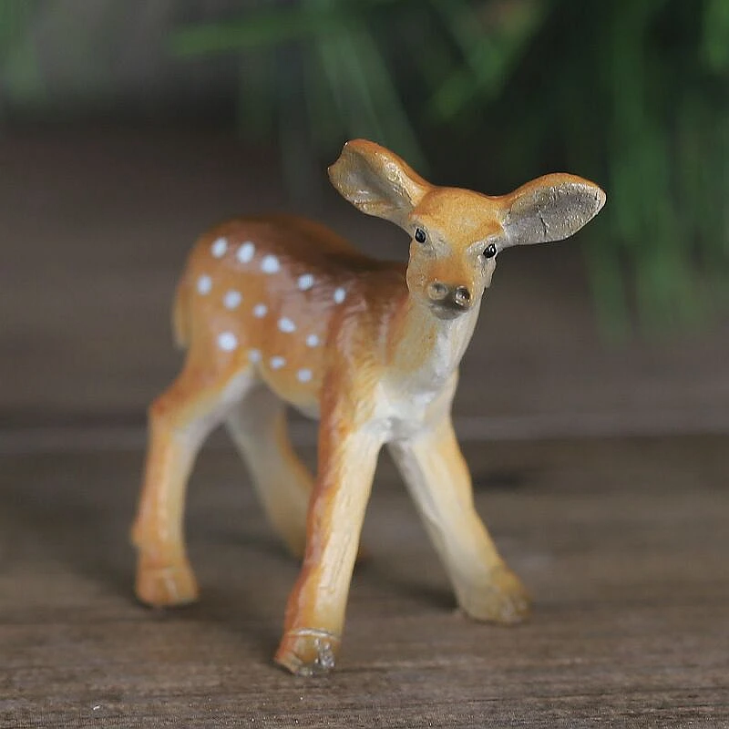 

Sika Deer Animal Figurines Realistic Resin Decorations Small Statue Fairy Garden Miniatures Fairy Figures Living Room Table Deco