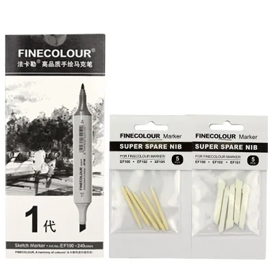 EF100 Finecolour, c чернилами на спиртовой основе пустая ручка EF100/EF101/EF102 8 шт./кор. маркер для белой доски замена двойной головкой для чертежные принадлежности - Цвет: EF100