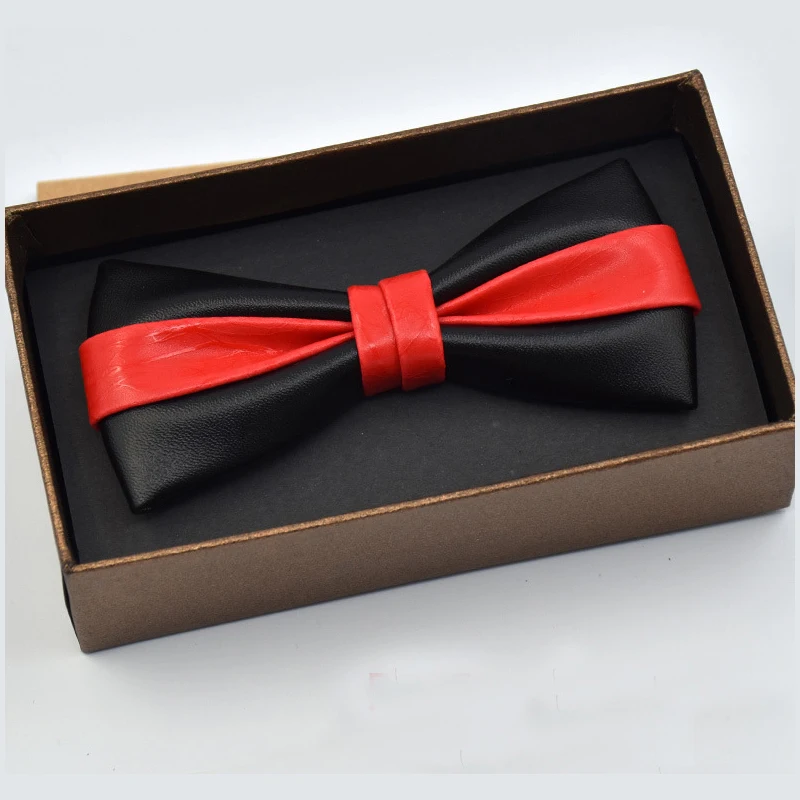 Из искусственной кожи Для мужчин Роскошные Bow Tie Solid Gravata танец bowtiecorbatas Hombre