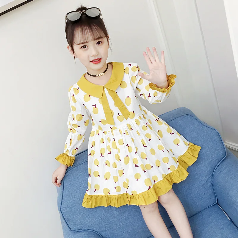 

Wholesale Kids Dresses Children's Clothing Girls Pear Dresses Spring 2019 4-9 Years
