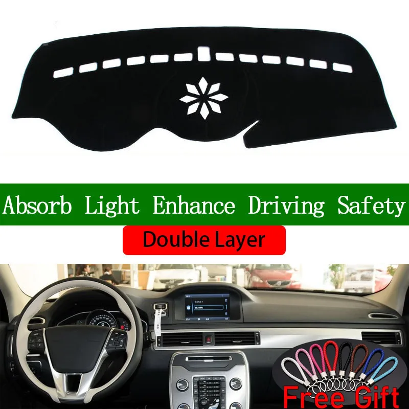 

Double Layer Car Stickers For volvo S80L 2012 2013 2014 2015 Dashboard Cover Car Accessories Interior Anti-UV Car Decals