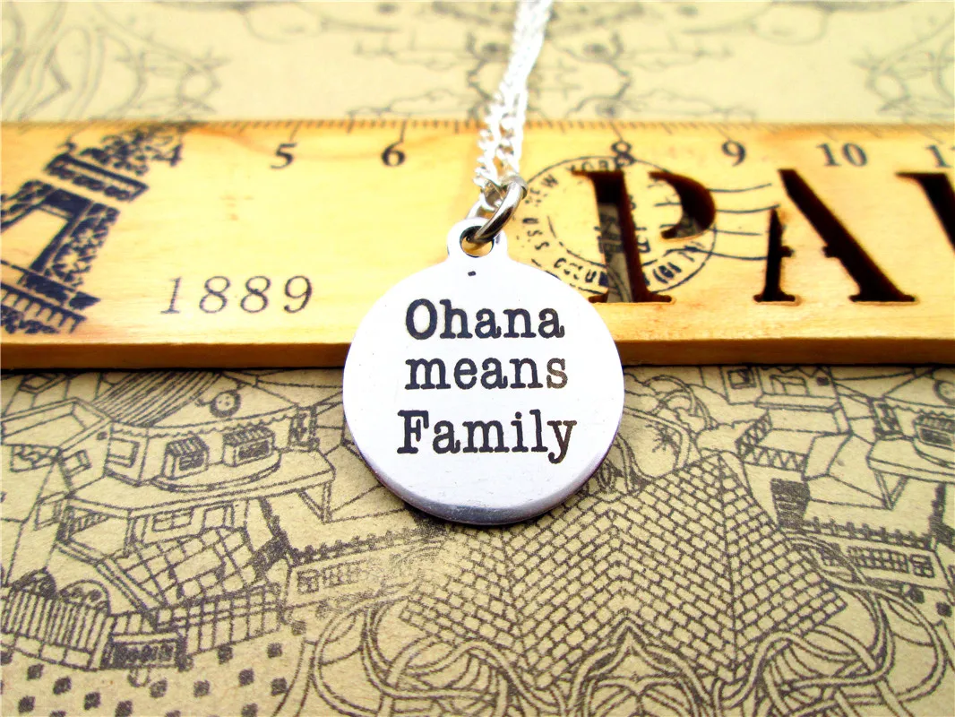 3 шт./лот модное ожерелье из нержавеющей стали Охана означает семью с подвеской