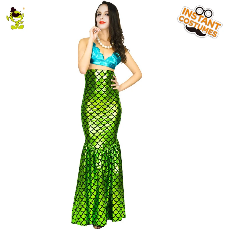 

Women Sexy Glittering Mermaid Tail Costumes Adult Carnival Role Playing Party Mermaid Girl Decoration Dress