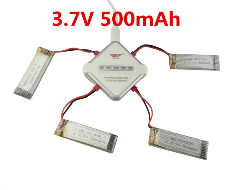 

JST 4-port Charger 4pcs 3.7V 500mAH Battery For UDI U817A U818A U818 WLtoys V959 V929 V949 V222 S032 H107N