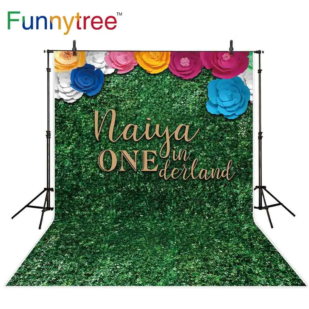 Фотофон Funnytree с зеленым экраном яркие бумажные цветы Золотой Фон для фотосъемки