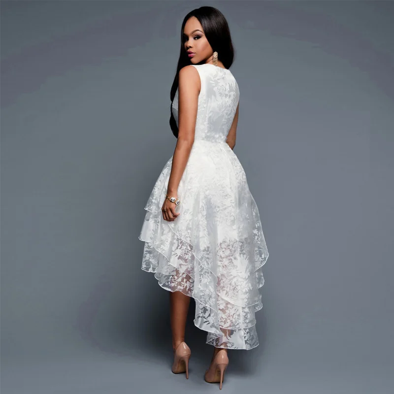 White Dress Mermaid 2019 Women Hollow Out Sleeveless Sexy Bodycon Elegant Skinny Floral Pattern Lace Dresses Vestido | Женская одежда