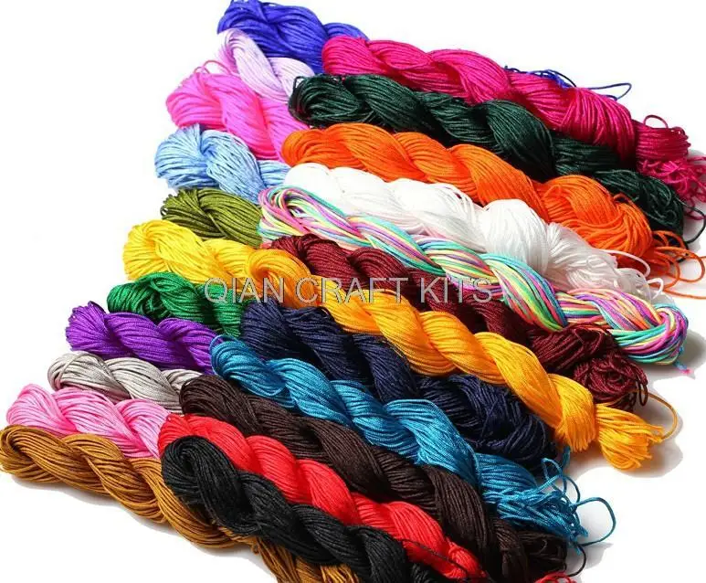 

500 meters Silk smooth String Cords in mixed colors 1mm Cords for Pendants, Jewellery Making, Fabric Crafts