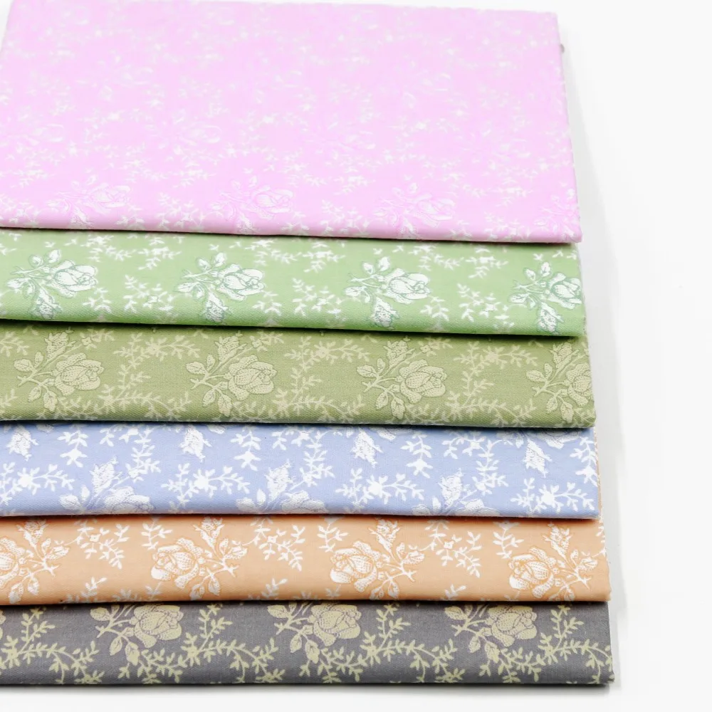 2017 6 шт./лот элегантный цветок розы хлопок Ткань лоскутное шитье Вышивание ручной