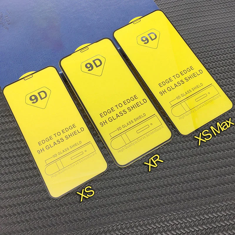 9D изогнутое полное покрытие из закаленного стекла для iPhone X XR Xs Max Защита экрана 8 7