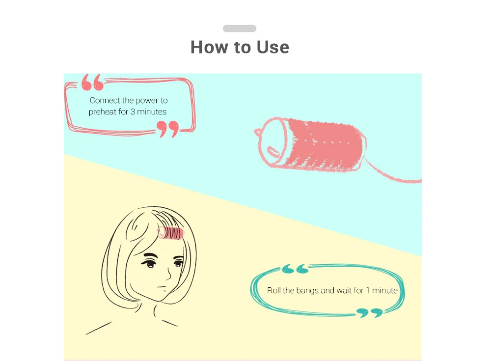 Mini Bangs USB Rechargeable Hair Roller Curler Hair Curling Tool Curlers Tool Styling Rollers Hair Curl