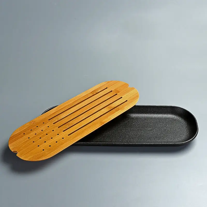 

Grids Chinese Bamboo Kungfu Tea Serving Tray Tabletop Teatable Table 50x20cm