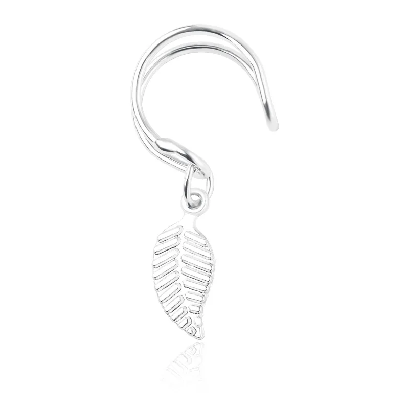 1 шт. Панковские геометрические серьги в форме буквы U Ear Clip Cuff Wrap, без прокола - клипса листьев. Украшение для женщин.
